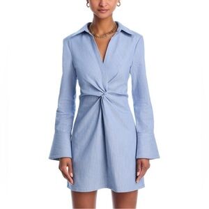 Cinq a Sept McKenna Twist Front Long Sleeve
Denim Minidress- Maritime